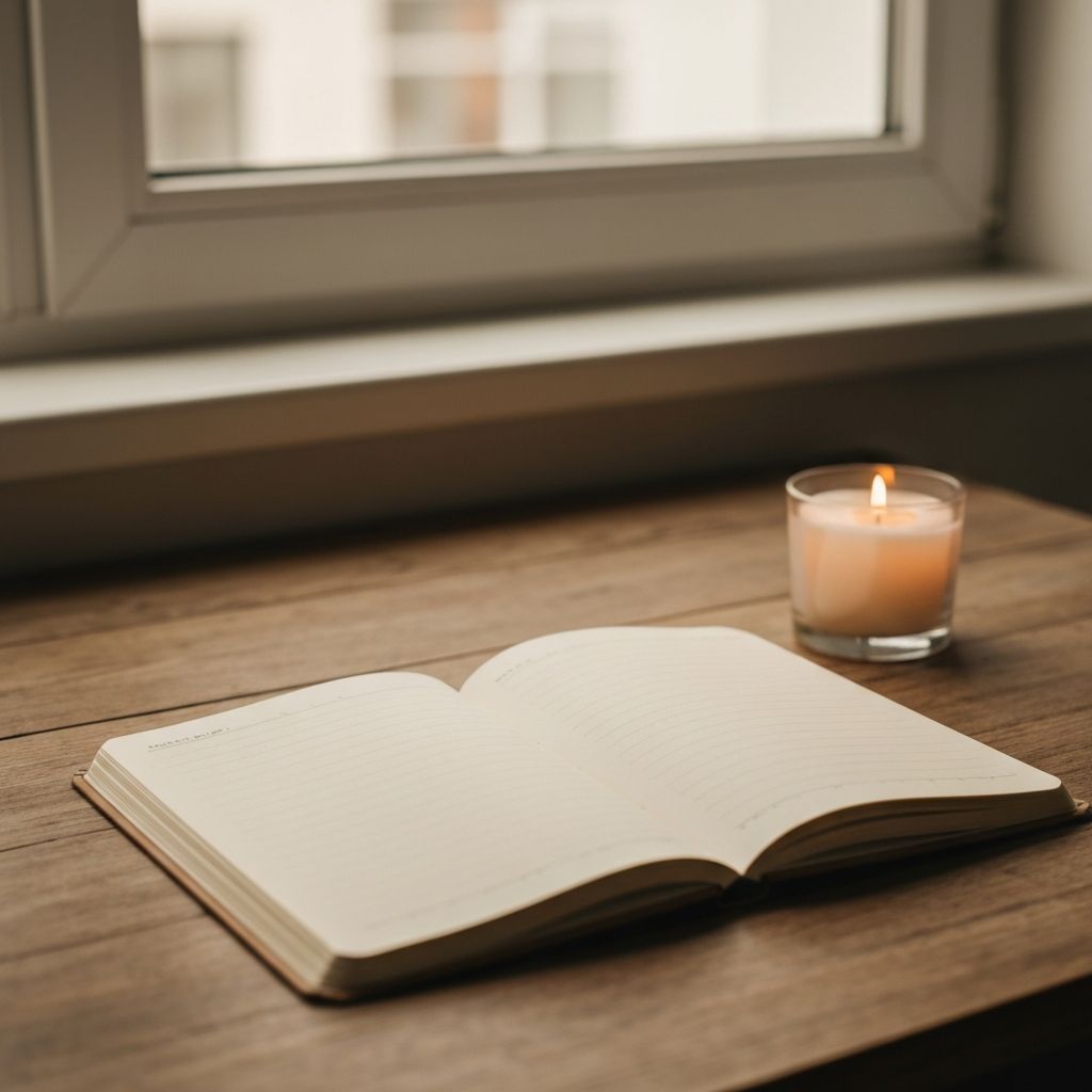 Open notebook with subtle markings